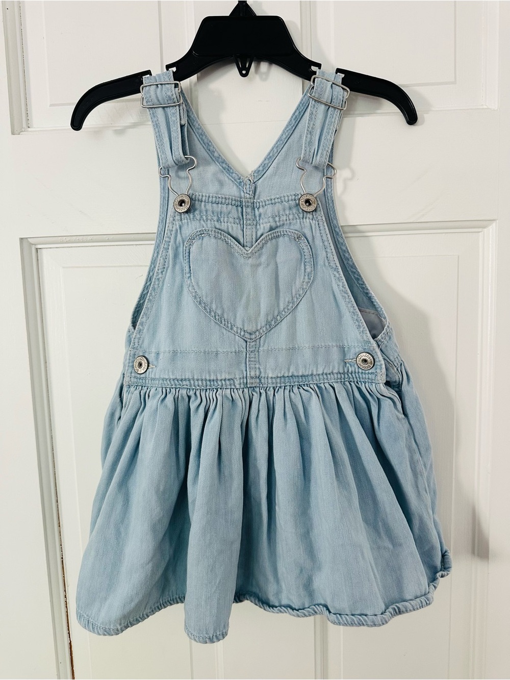 OshKosh B'gosh Light Denim Heart Front Pocket Overall Skirt